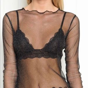 Brandy Melville Mesh Sparkle Top